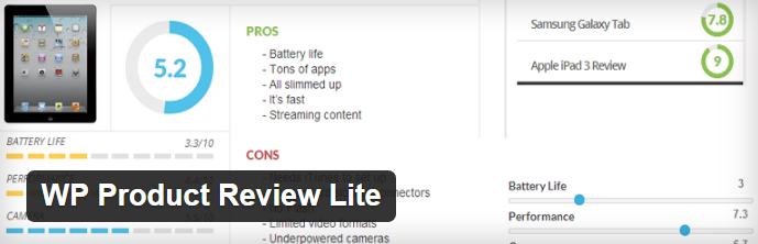 WP Product Review Lite: Review plugin