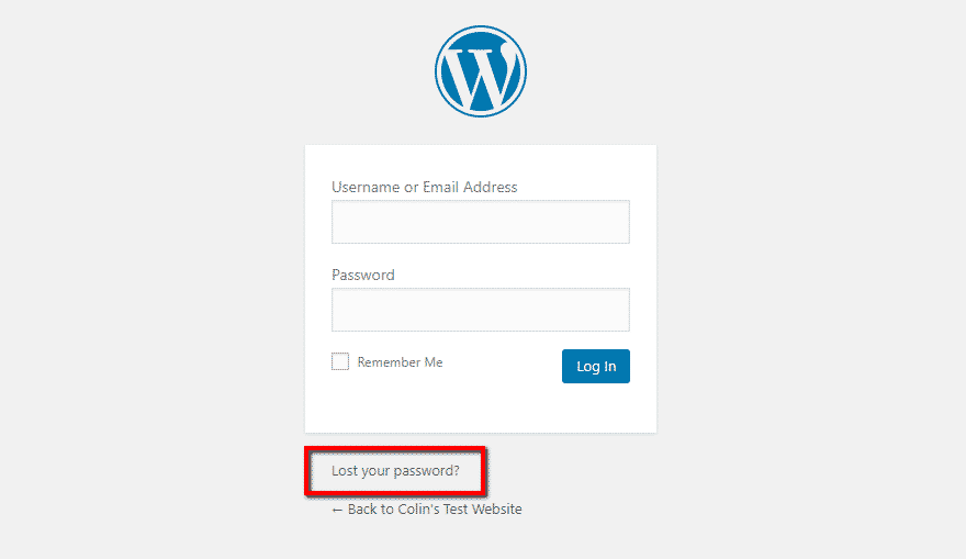 WordPress Admin password