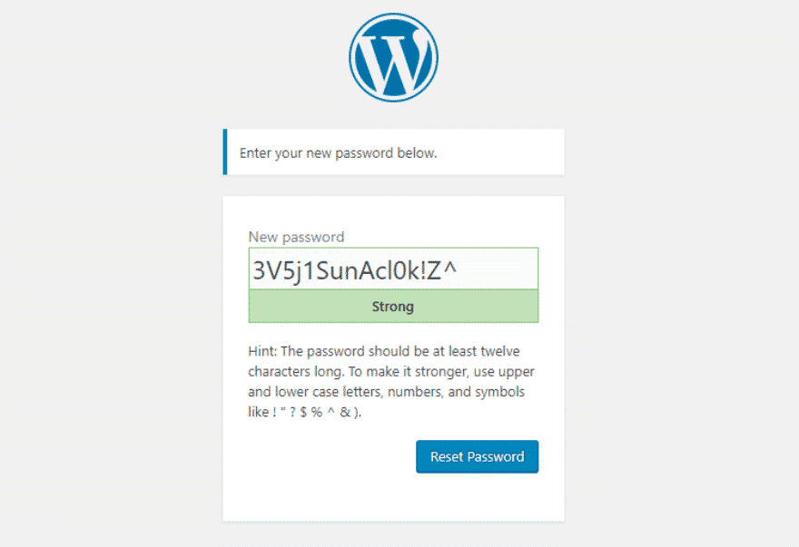 WordPress admin password