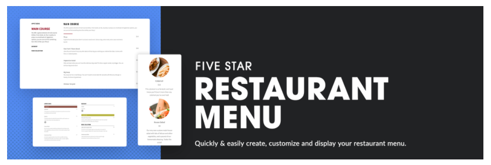 Five Star Restaurant Menu