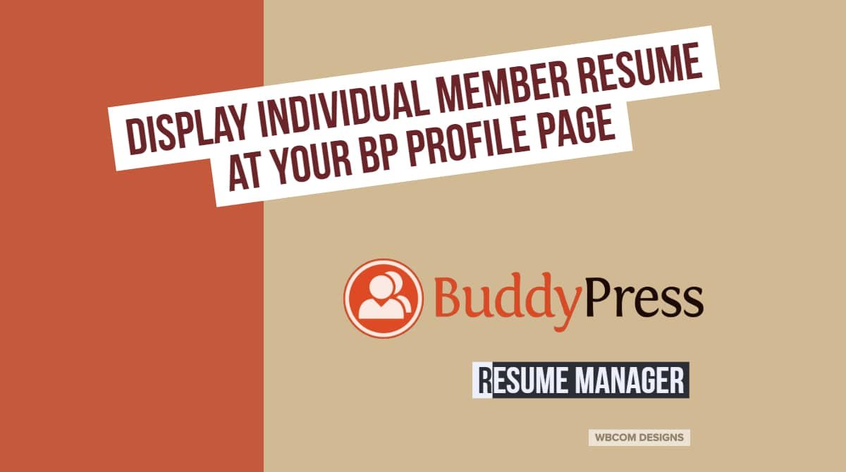 display individual member resume at your BP profile page