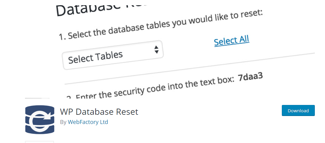 WP Database Reset: WordPress Reset Plugin