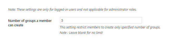 No of BuddyPress Groups limit