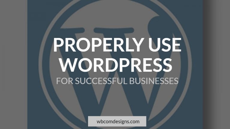Properly Use WordPress