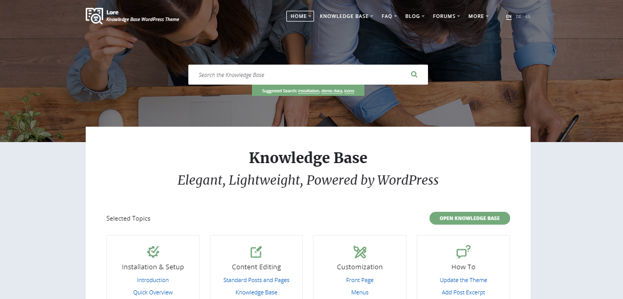 knowledge base themes