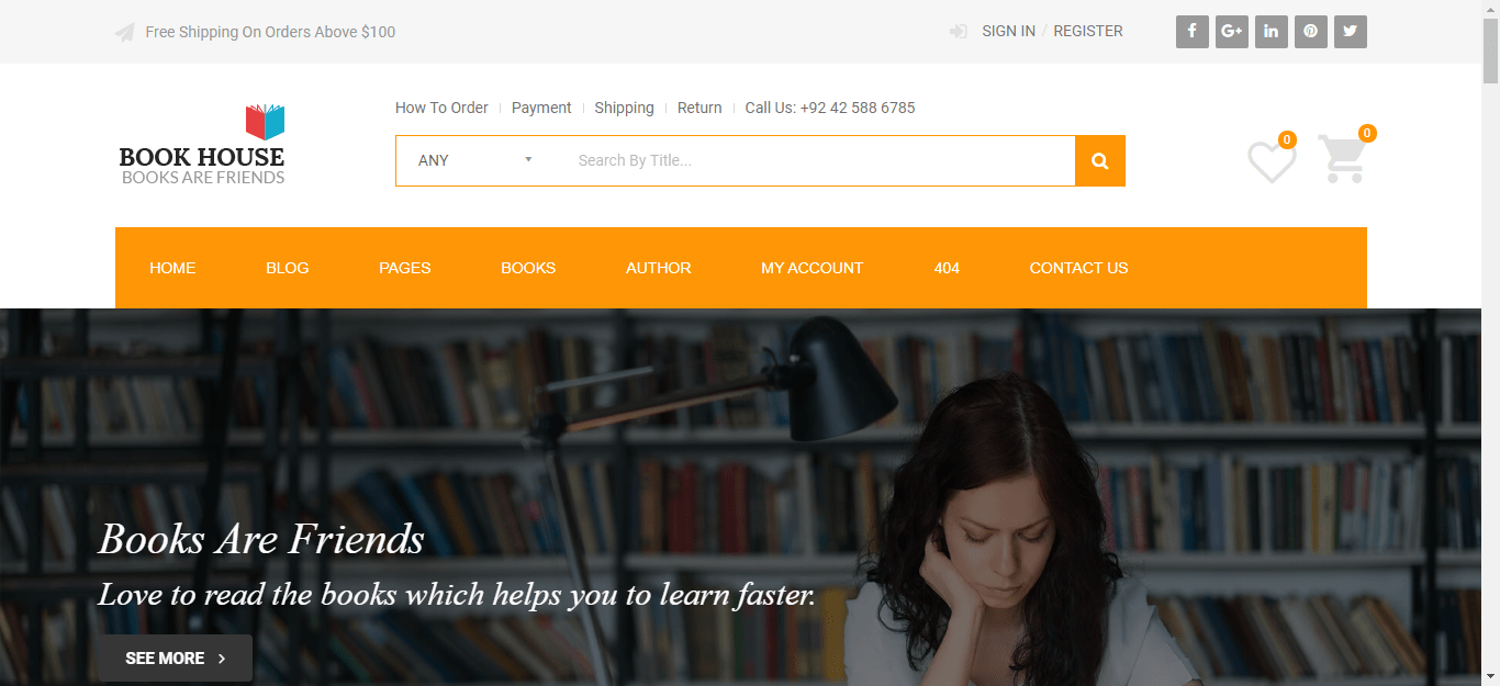 Book-House-Demo: Bookstore Library WordPress Themes