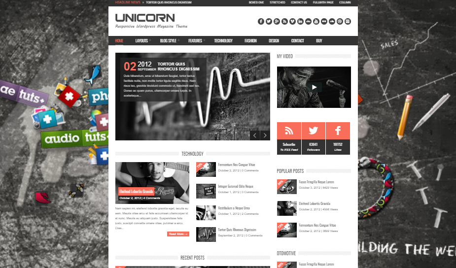wordpress themes of unicorn for digital agency