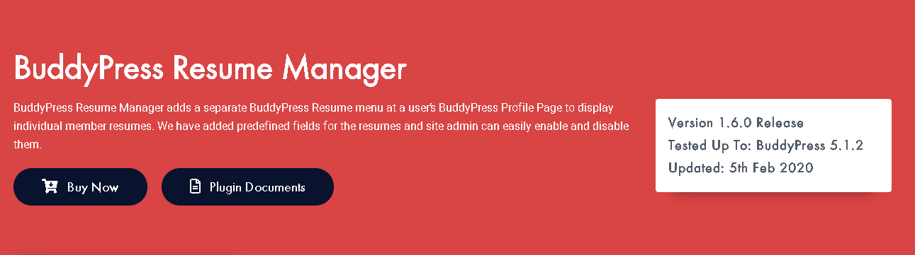 BuddyPress Resume Manager