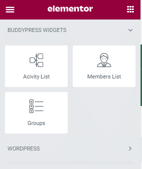 BuddyPress Elementor Shortcode Widgets