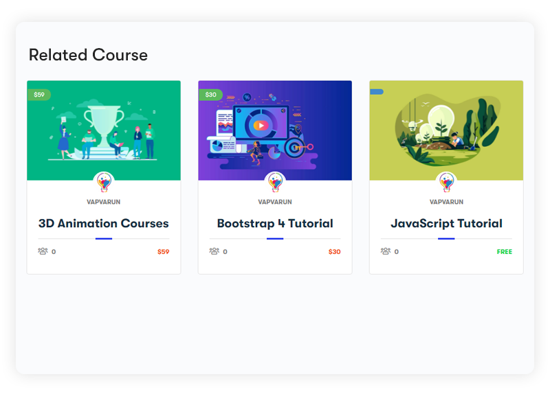 Related Course Add-on for Tutor LMS