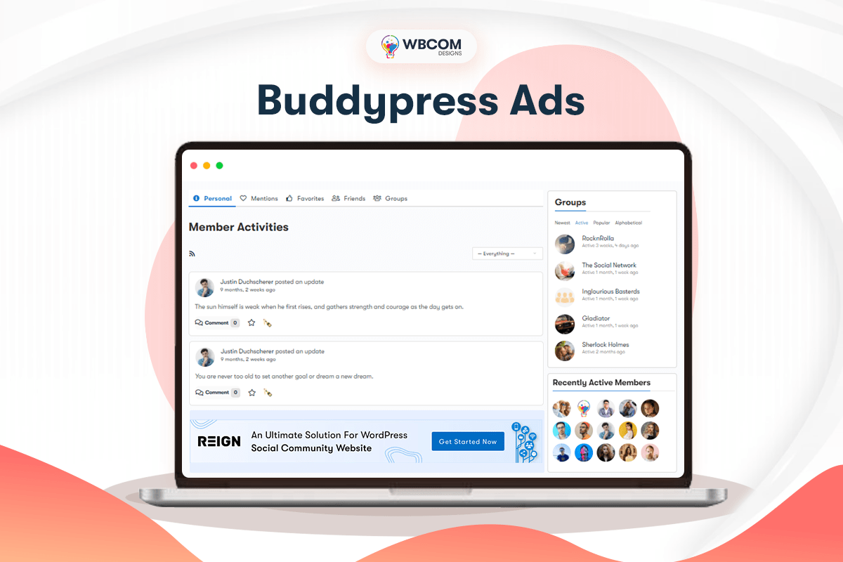 WordPress buddypress ads