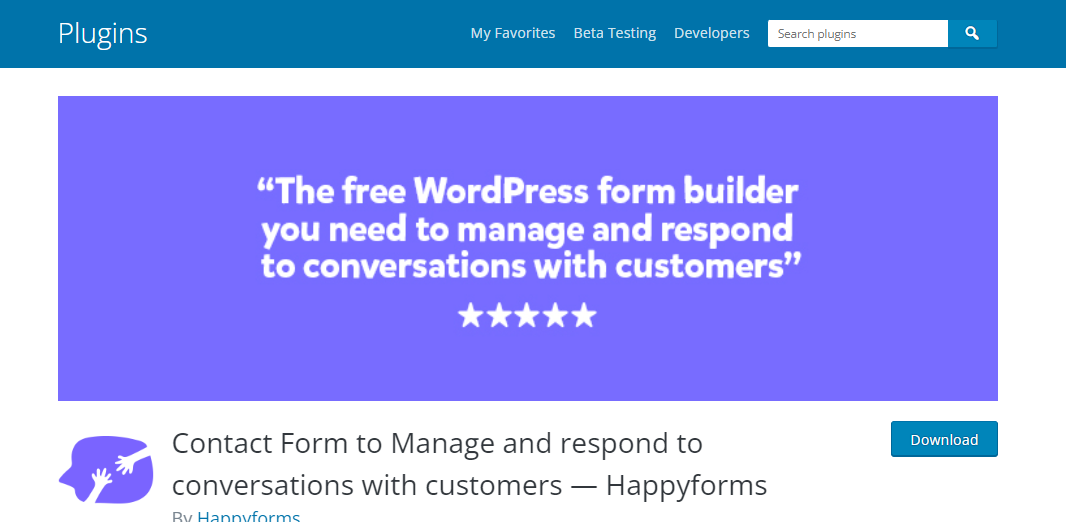 HappyForm wordpress plugin