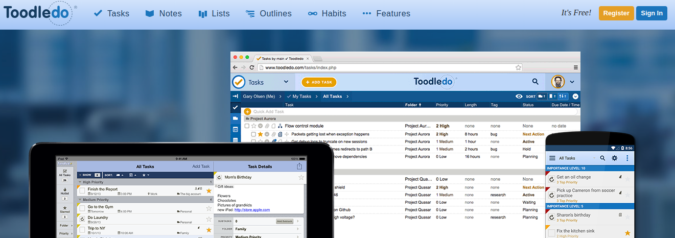 Toodledo- Goal Tracking Apps