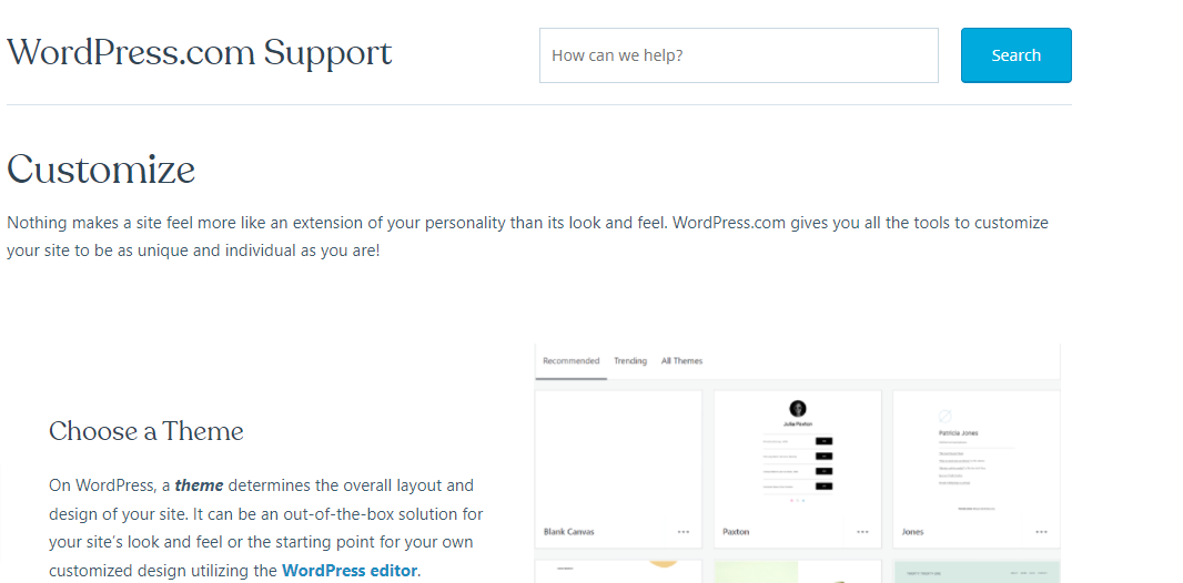 Customization of WordPress theme