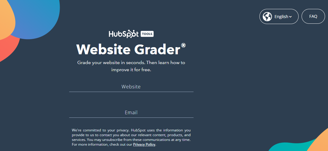 Hubspot Website Grader- Website Grading Tools