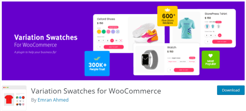 Variation Swatches for WooCommerce plugin