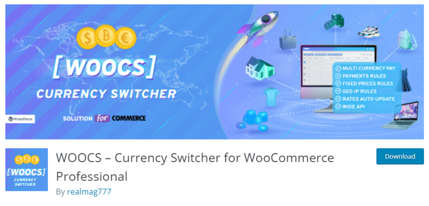 WOOCS – Currency Switcher for WooCommerce plugin