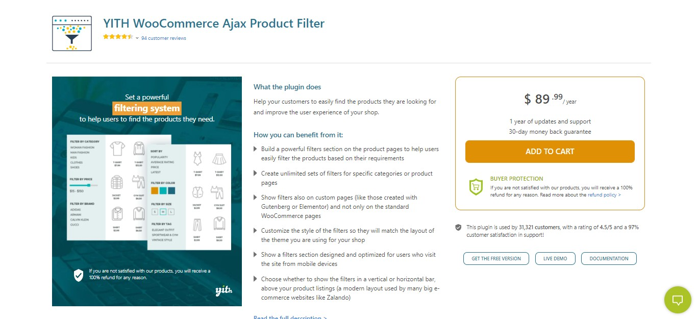 YITH WooCommerce Ajax Product Filter plguin
