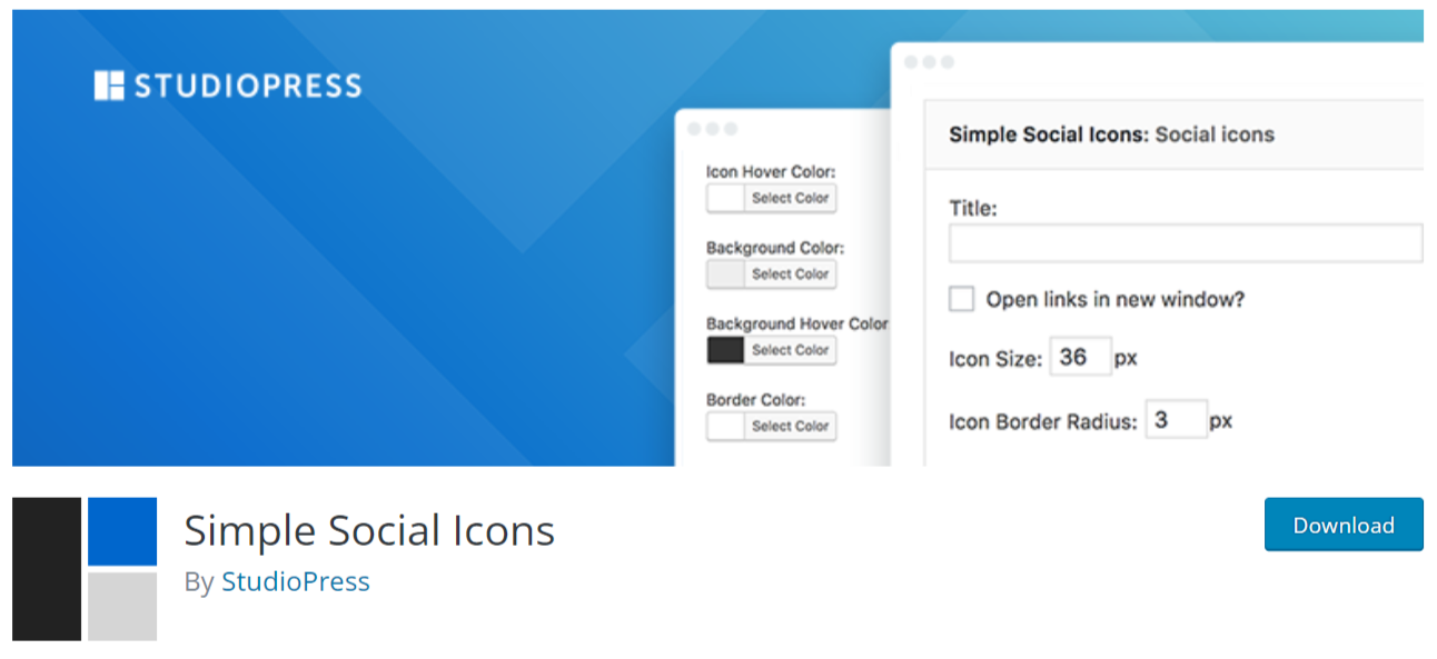 simple social icons bookmarking plugin